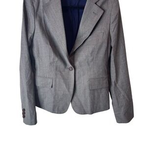 NEW Womens Vineyard Vines S Gray Blazer Jacket Elbow Pads Leather‎